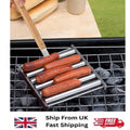 BBQ Sausage Roller Rack Hot Dog Roller Grill Stainless Steel Sausage Griller UK