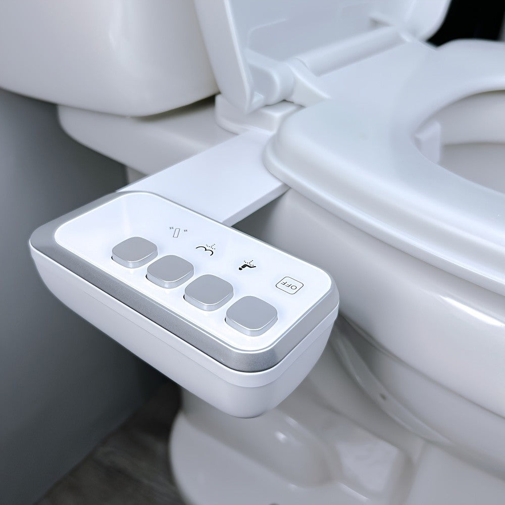 Bidet Toilet Seat Attachment Self Cleaning Dual Nozzle Bathroom Water Spray