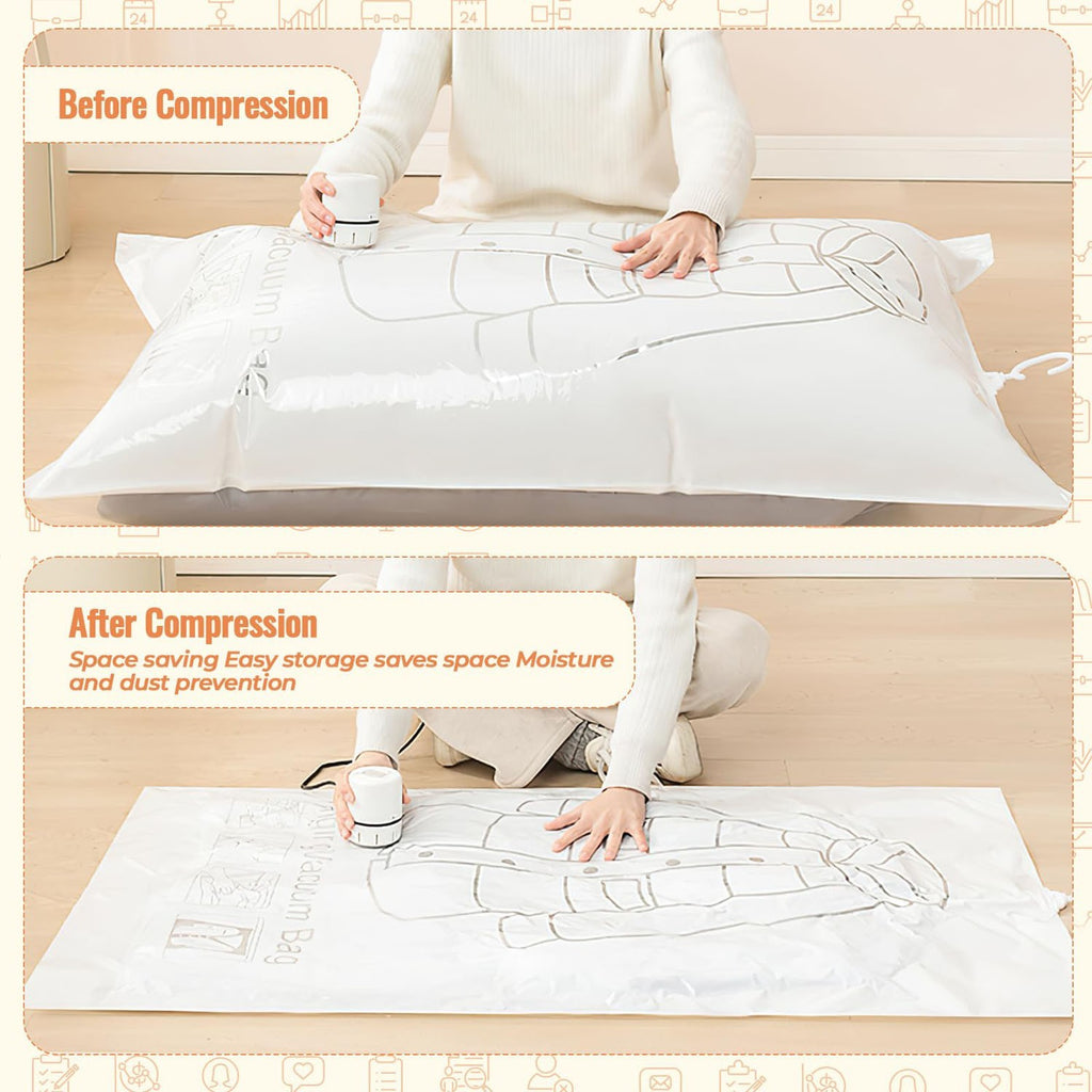 4pcs Airtight Clothes Organizer For Coats 4pcs Vacuum Storage Bags 70x110cm