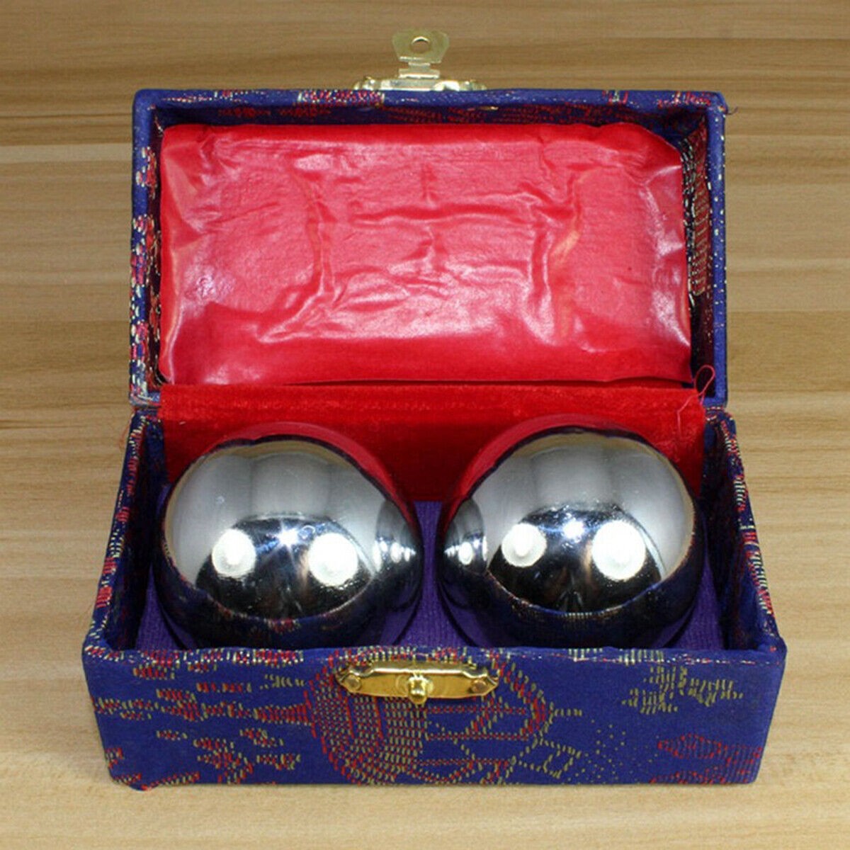 CHINESE HEALTH EXERCISE STRESS BAODING BALLS RELAXATION THERAPY YIN YANG DESIGN