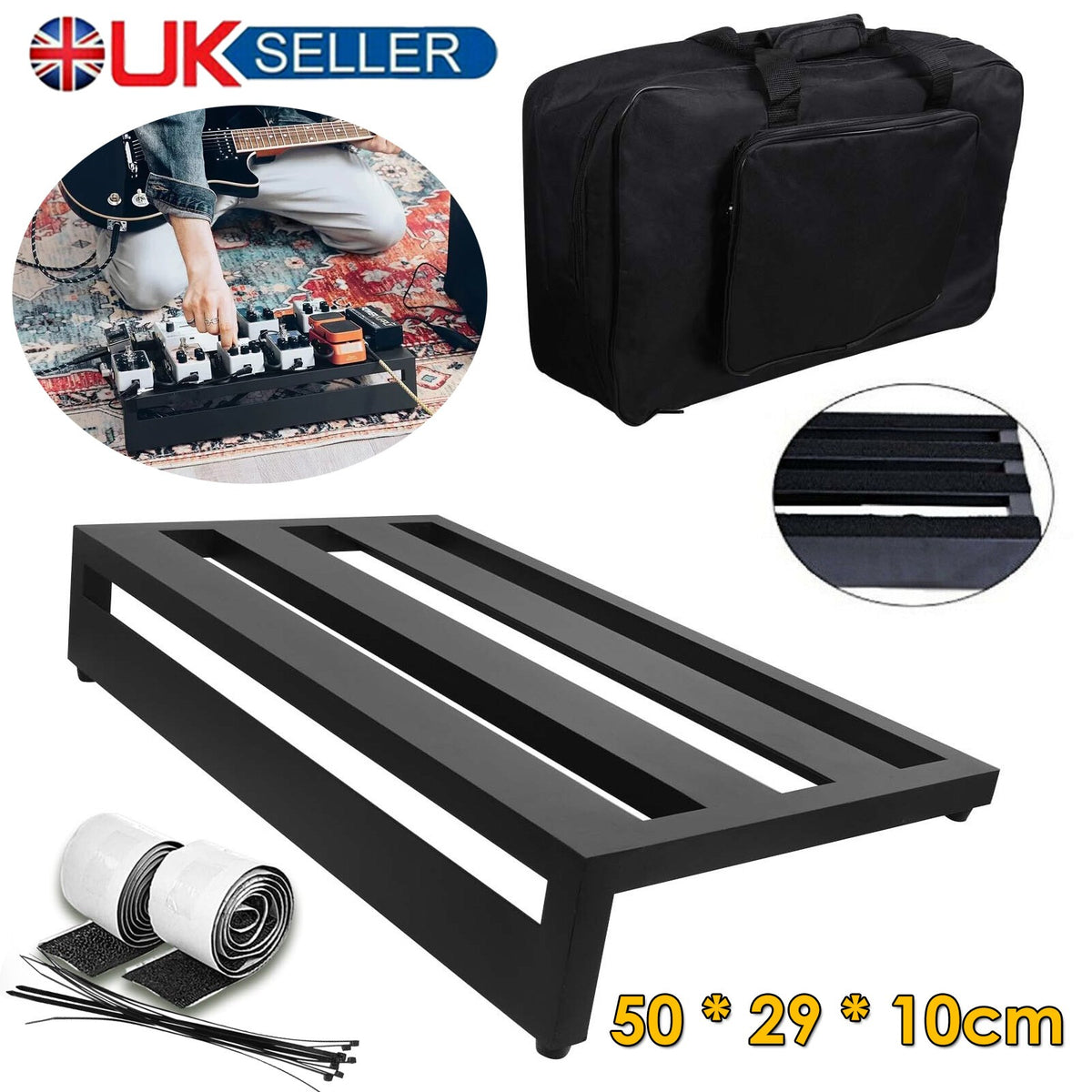 Large Size Guitar Effect Pedal Board Aluminum Alloy Pedalboard with Carry Bag