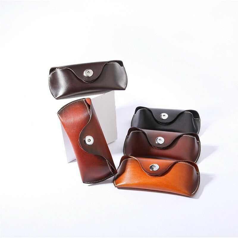 Real Cow Leather Handmade Glasses Pouch Vintage Sunglasses Belt Loop Case