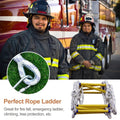 Emergency Fire Escape Ladder Soft Rope to Deploy W/ Hooks UK Stock 3m
