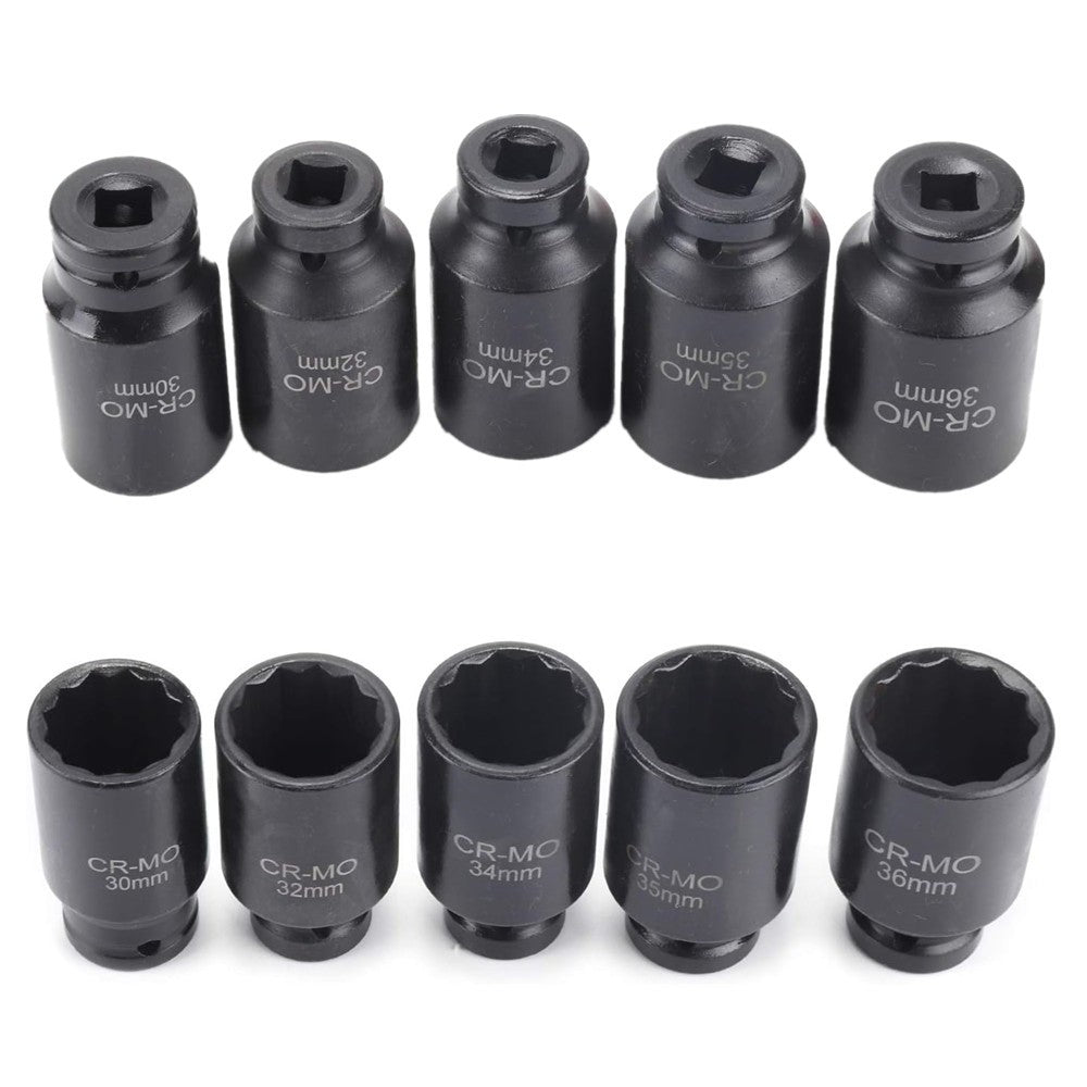 1/2"Dr Thin Wall Drive Shaft Socket 12 Point Axle Hub Nut DEEP IMPACT Socket Set