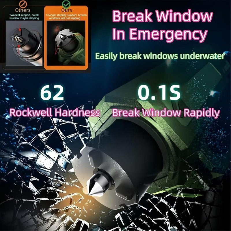 3PCS Window Breaker and Seatbelt Cutter Keychain 2 in 1 Car Hammer Glass Break