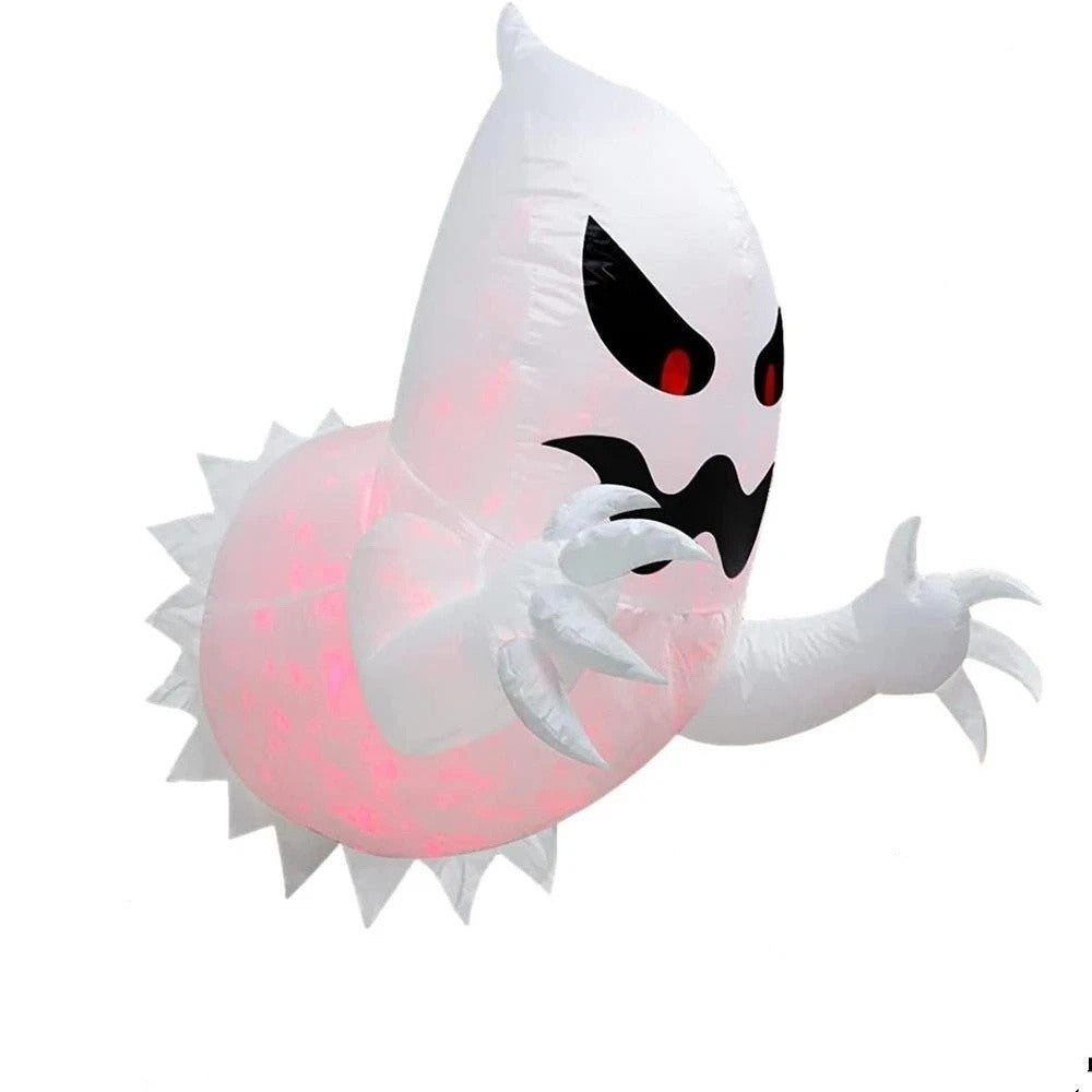 Halloween Inflatable Ghost With LED Lights Coming Out From Window Outdoor Decor