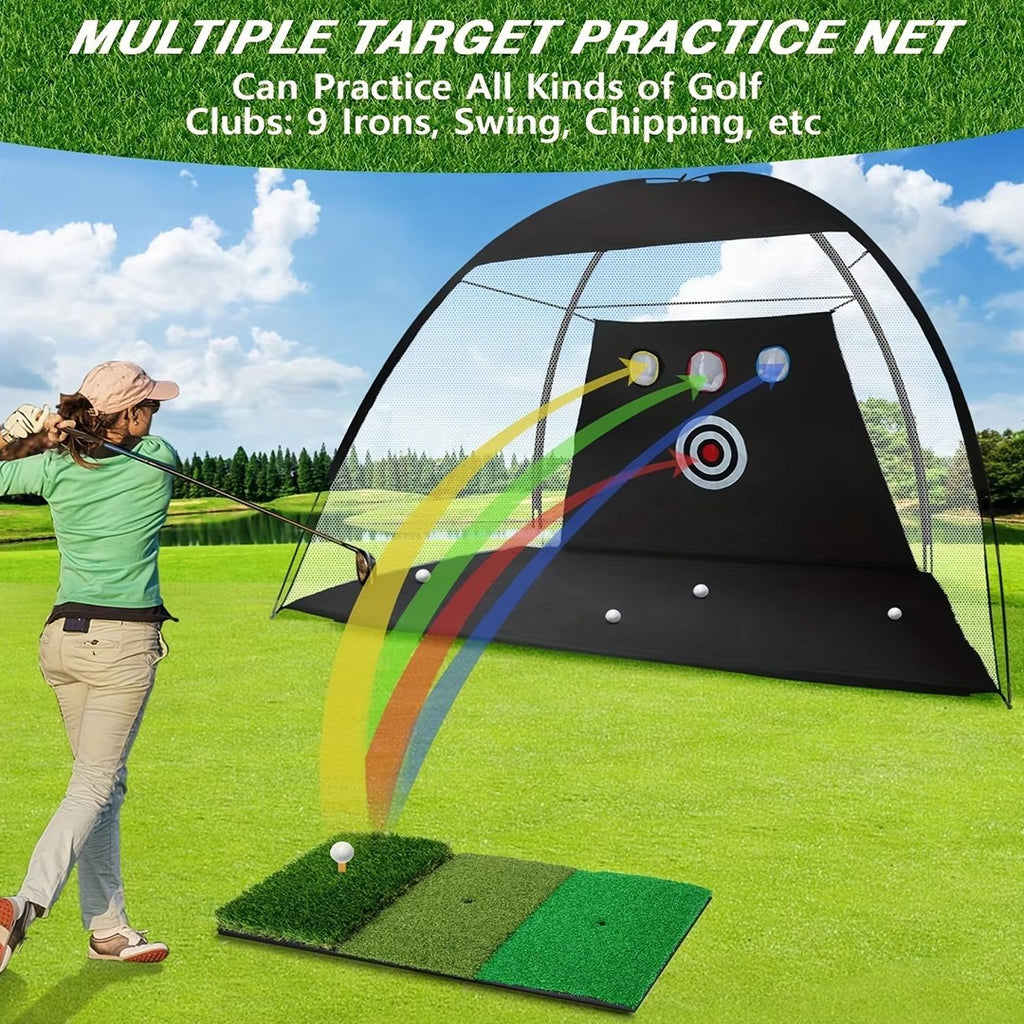 10x7ft Golf Practice Net Hitting Aid Training Driving Chipping Indoor Outdoor UK