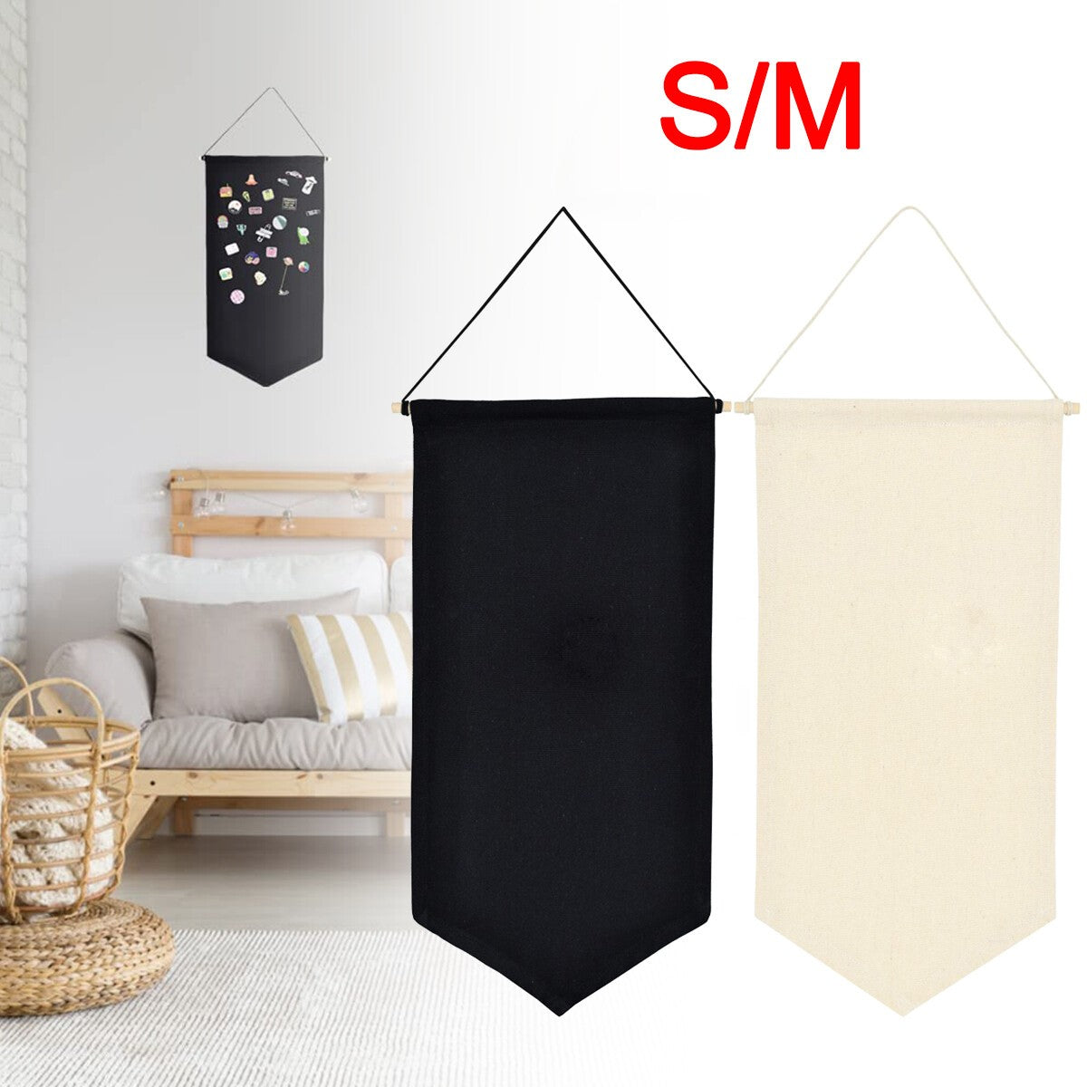 Blank Canvas Pin Badge Holder Hanging Decor Brooch Display Pennant Room Decor