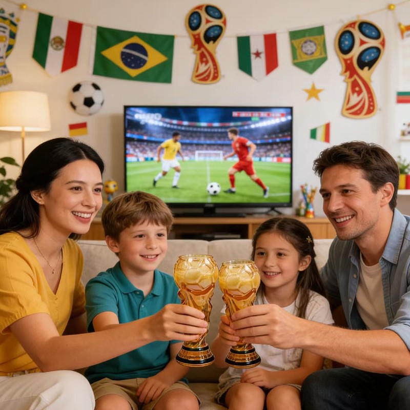 500ml World Football Trophy Beer Glass Cup Shape Drinking Mug Clear Collection