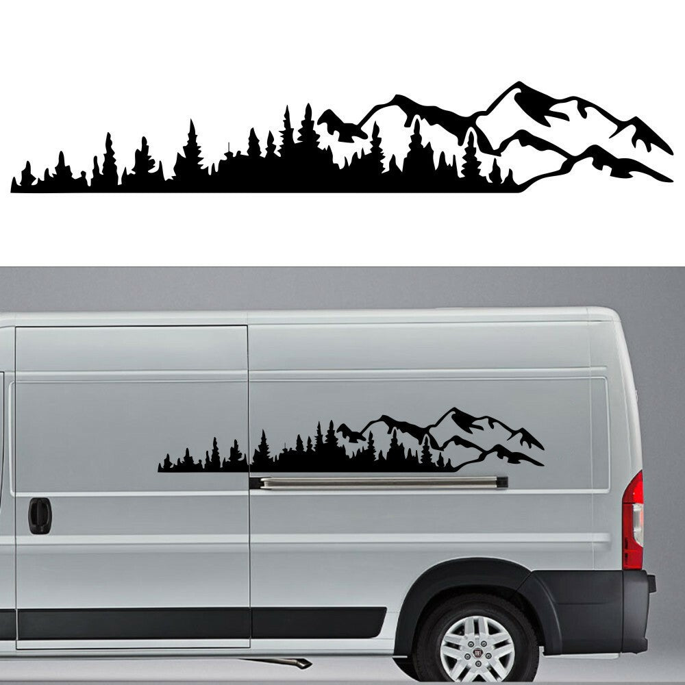 Tree Mountain Forest Vinyl Decal Stickers For Car SUV Truck Side Body 190x32cm