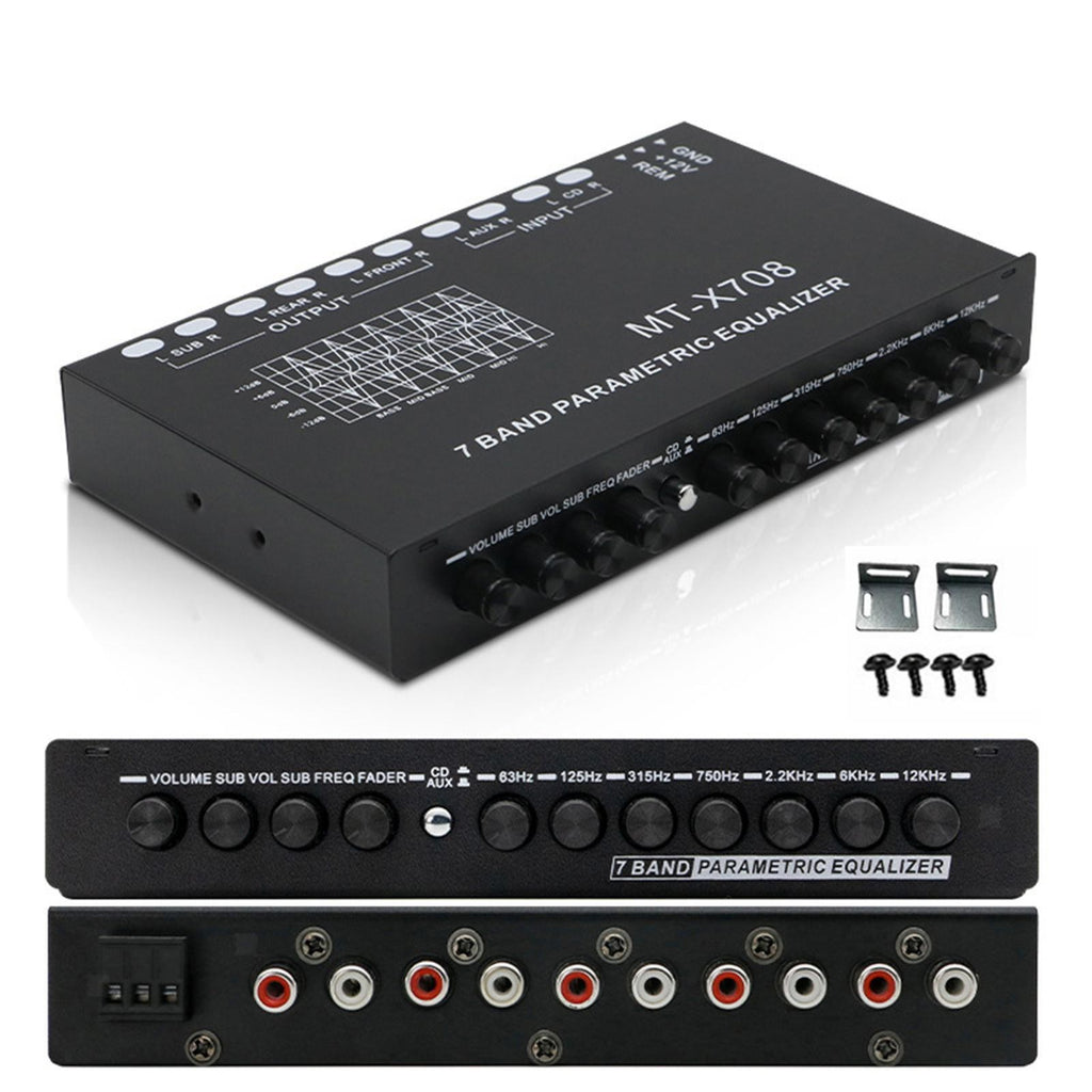 7 Band Car Equalizer Front Rear + sub Output Car Graphic Equalizer Amplifier