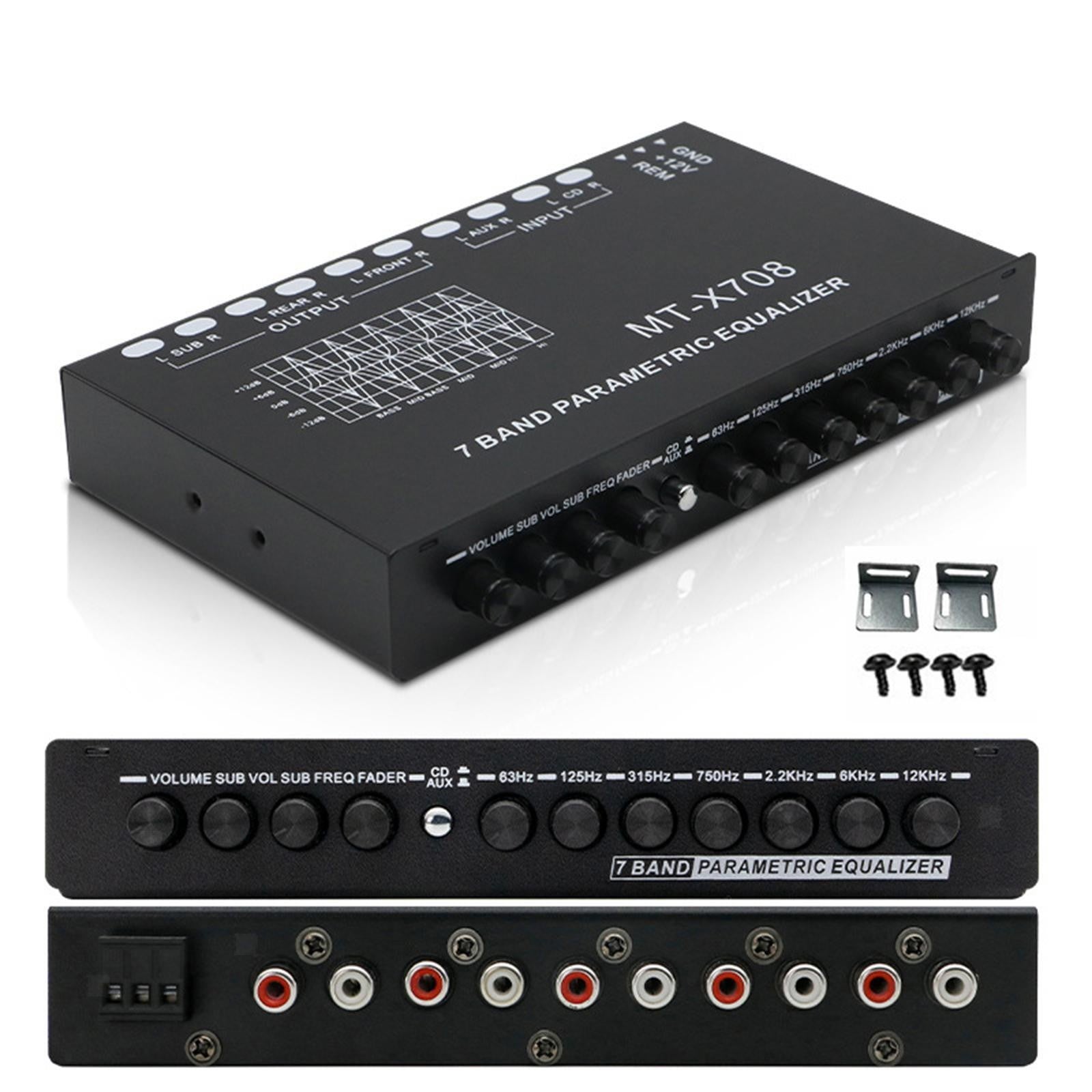 7 Band Car Equalizer Front Rear + sub Output Car Graphic Equalizer Amplifier