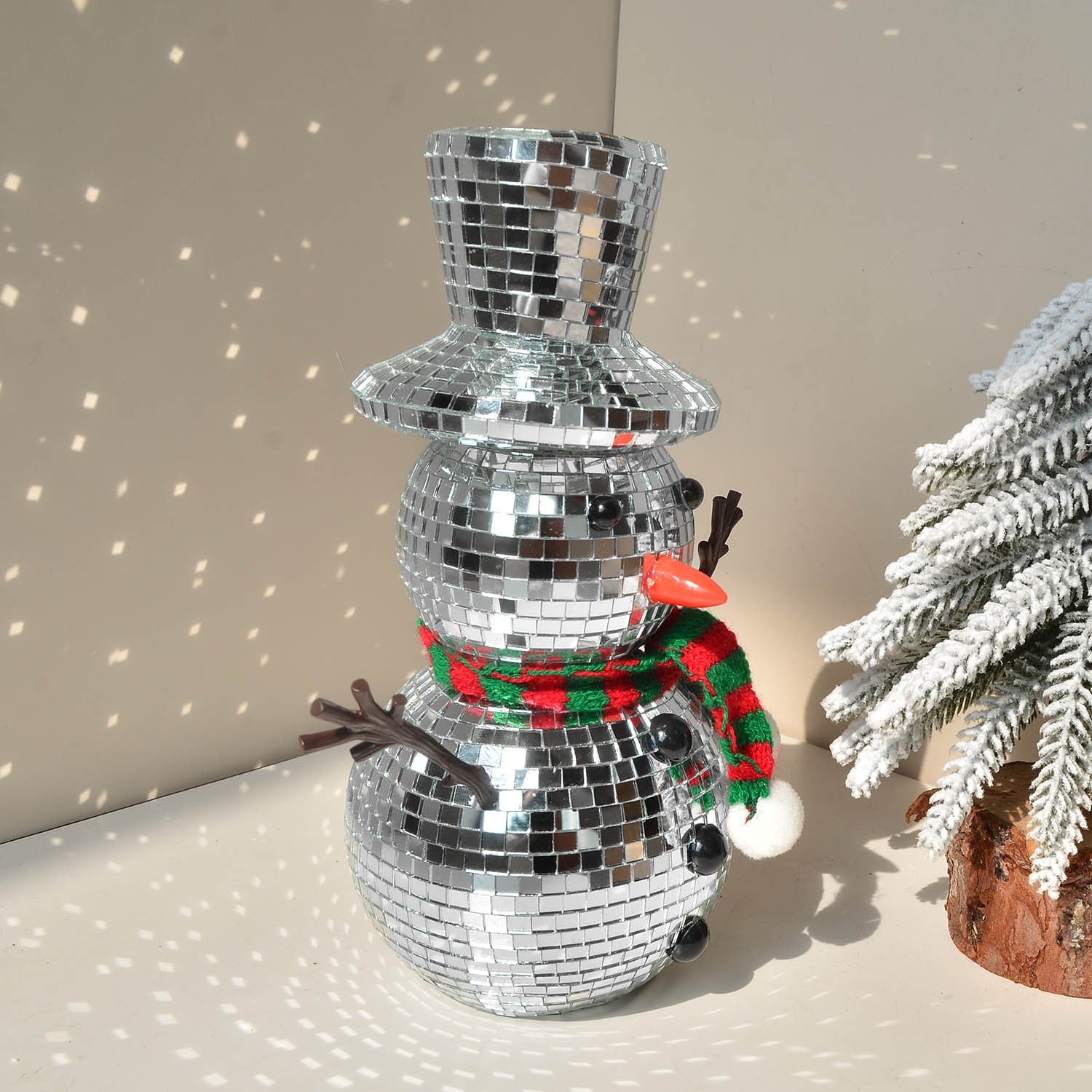 Christmas Snowman Indoor Decorations for Home Disco Balls Ornaments