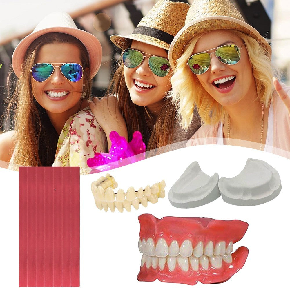 DIY Denture Fake Teeth-Full or Partial Denture Repair Missing Teeth Set UK STOCK