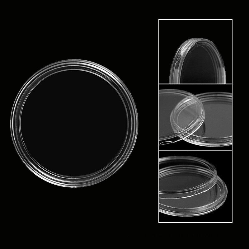 60Pcs 40mm Clear Coin Capsules Holder Storage Box Coin Collection Container Kit