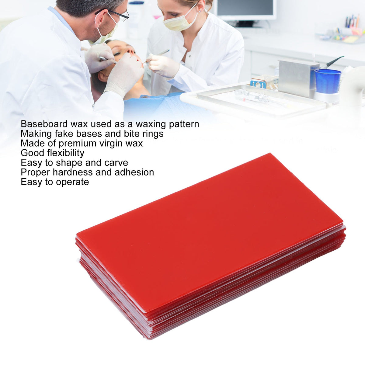 18Pcs Dental Base Plate Wax Sheet Red Utility Molding Casting Wax Sheet 1.3mm