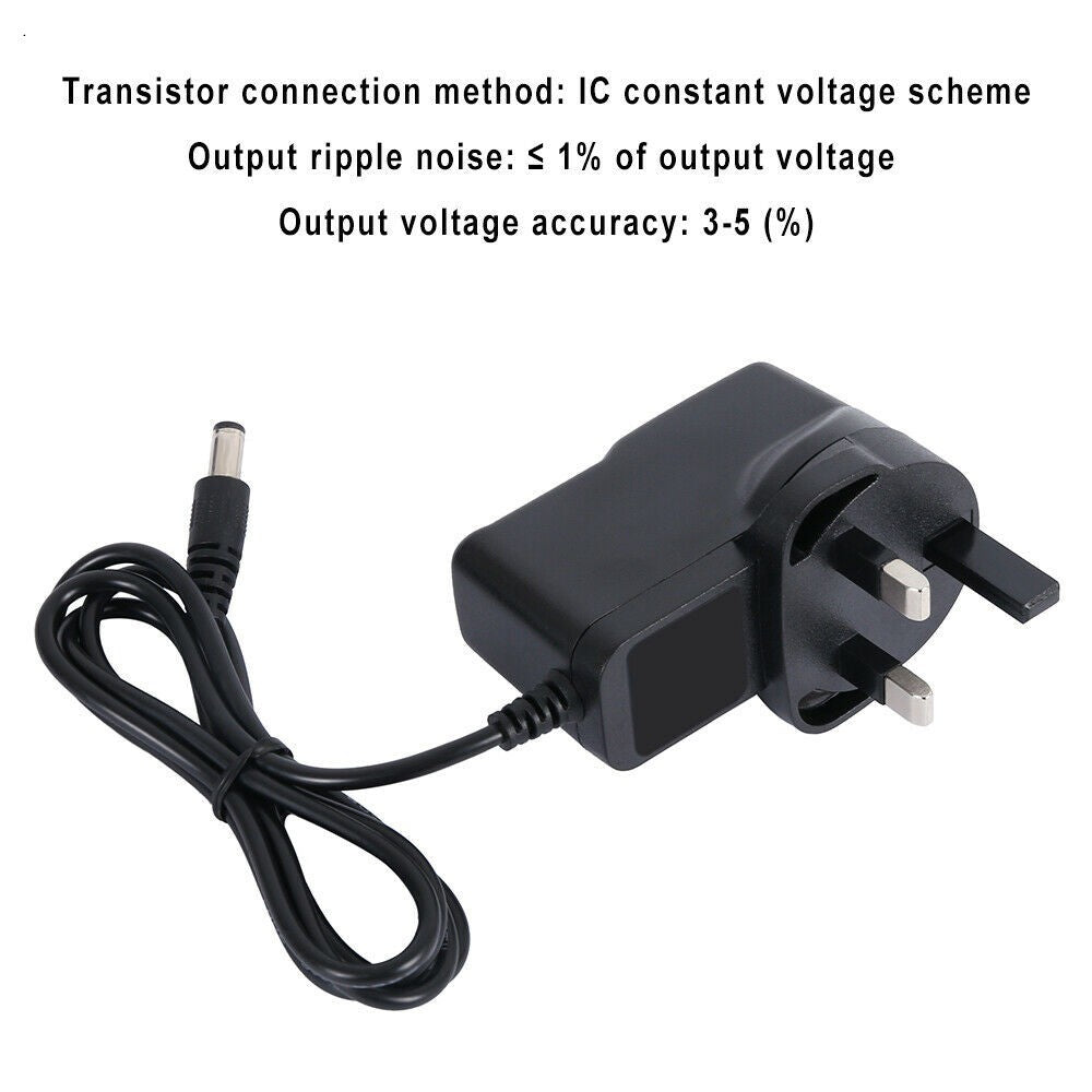 9V AC/DC Power Supply Adapter Safety Charger UK Plug Converter Universal