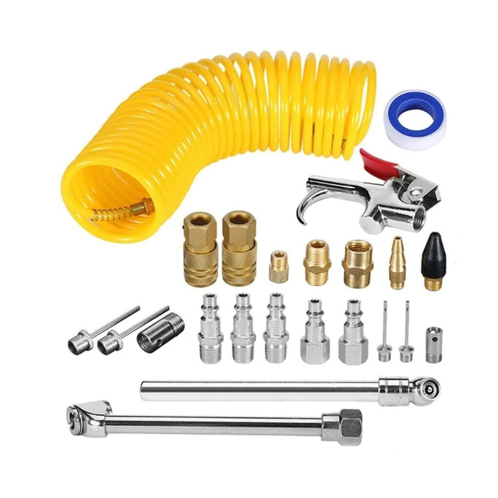 20 Piece Air Compressor Air Line Accessories Spray Gun Tools Kit Air Hose Set