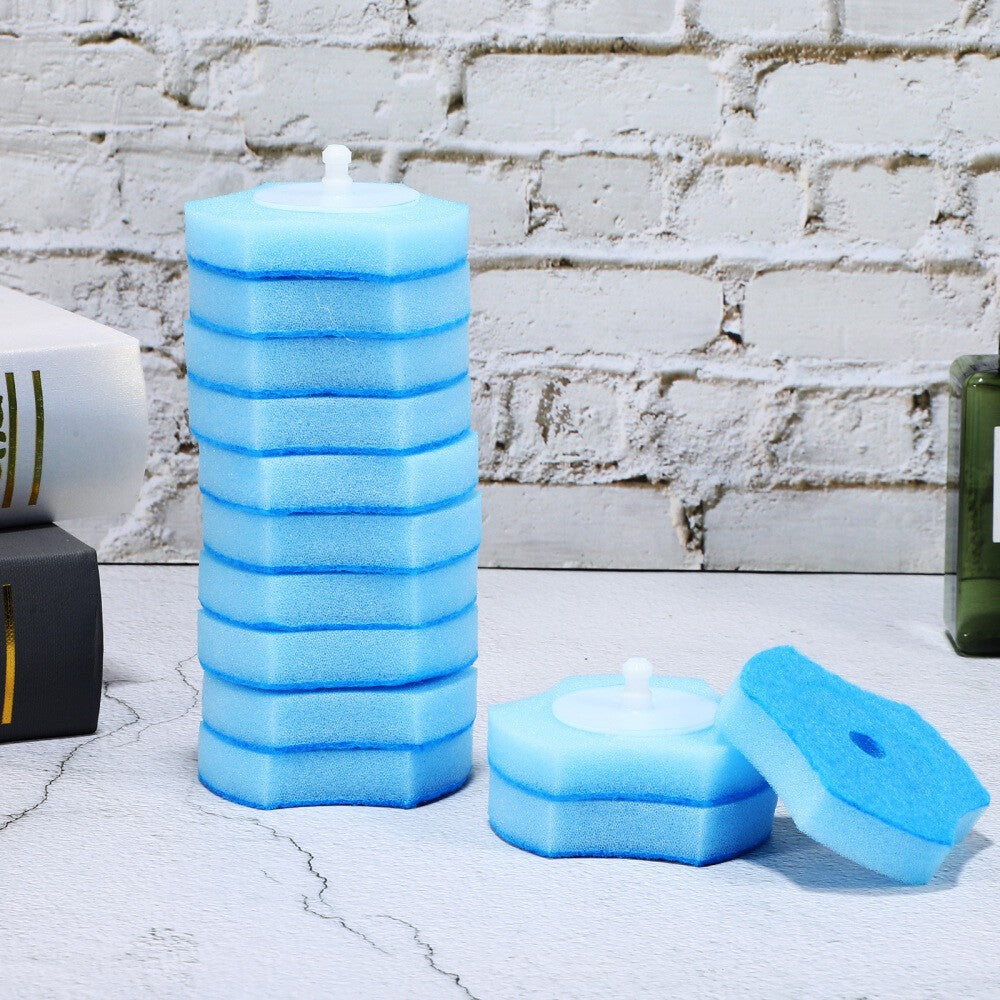 30 Pcs Toilet Cleaning Sponge Brush Heads Disposable Replacement Pads