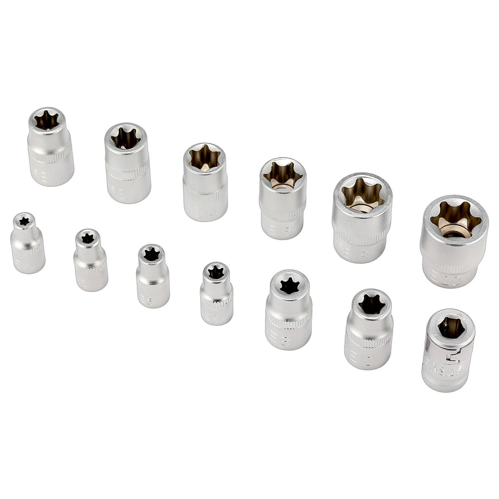 Torx Star Socket & Bit Set Male Female E & T Sockets with Torx Bits + Case 34pcs