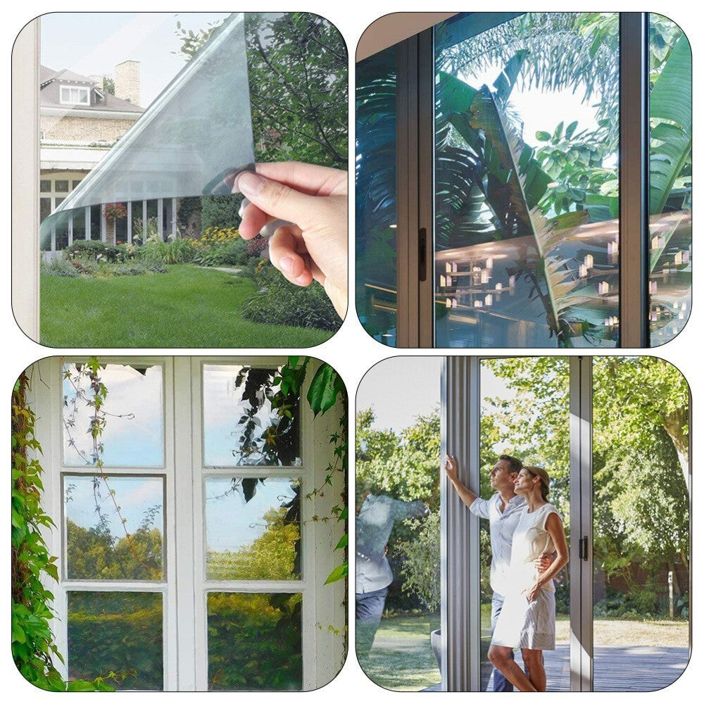 Two Way Mirror Window Film Waterproof Removable Tint for Infinity Table & Office