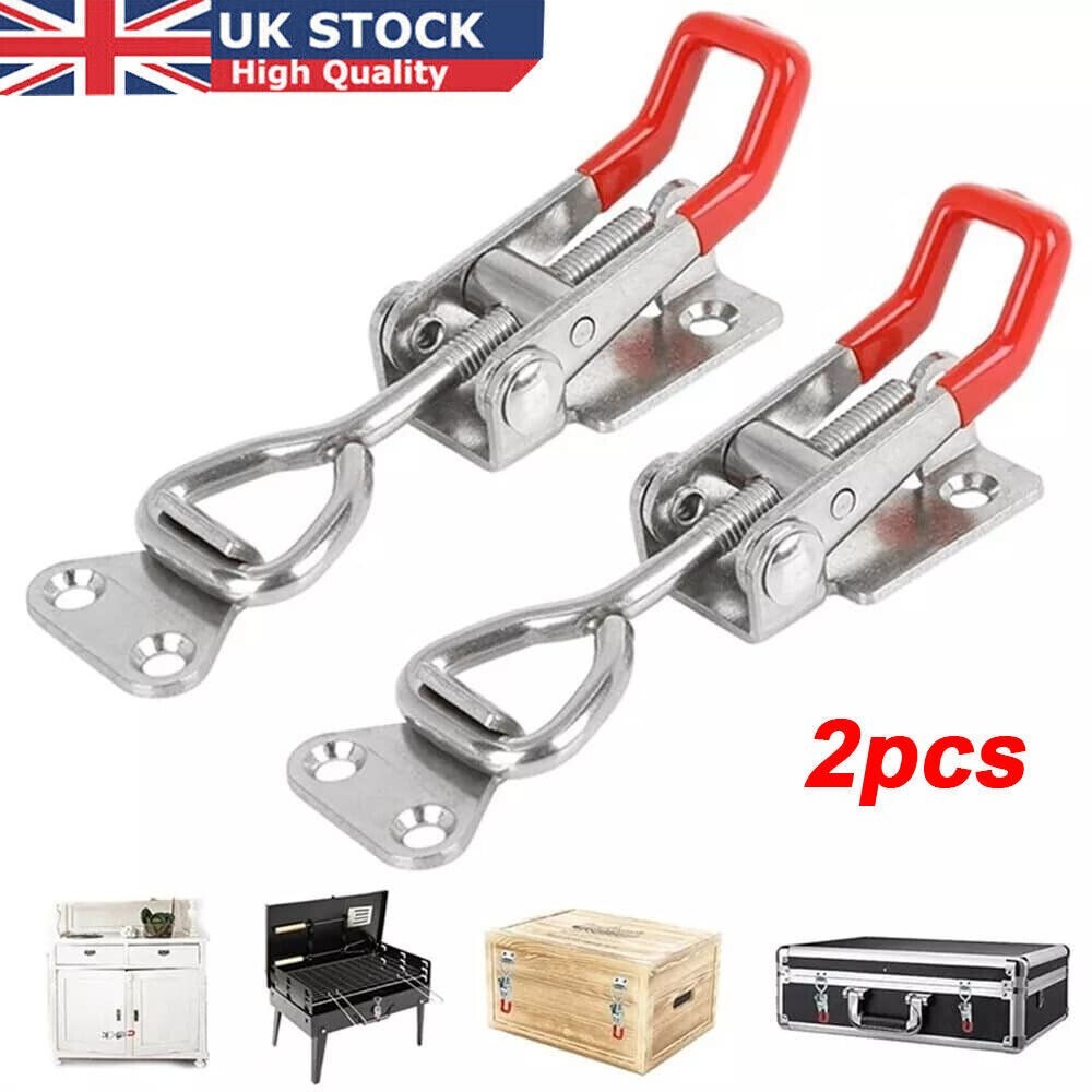 2x Over Centre Fastener Latch Door Catch SMALL Lockable Truck Trailer Body Clamp