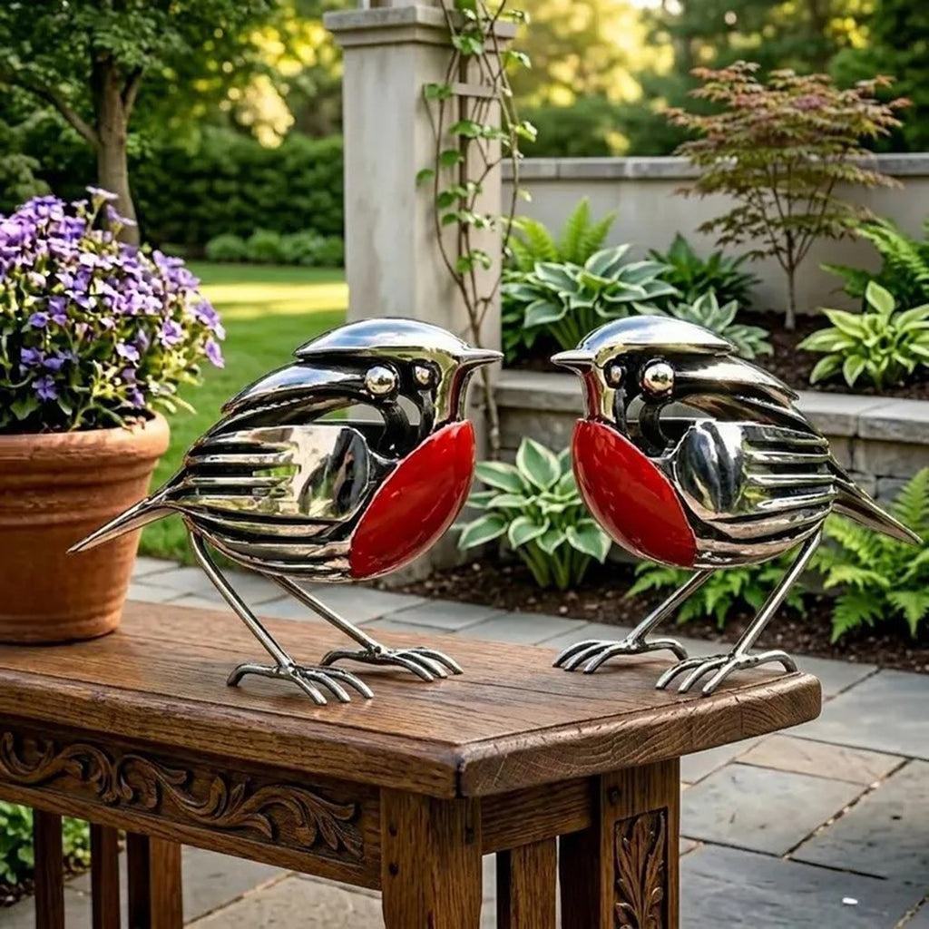 Sheremart Hopewings Bird, Robin Scrap Metal Art Sculpture, Metal Art Sculpture