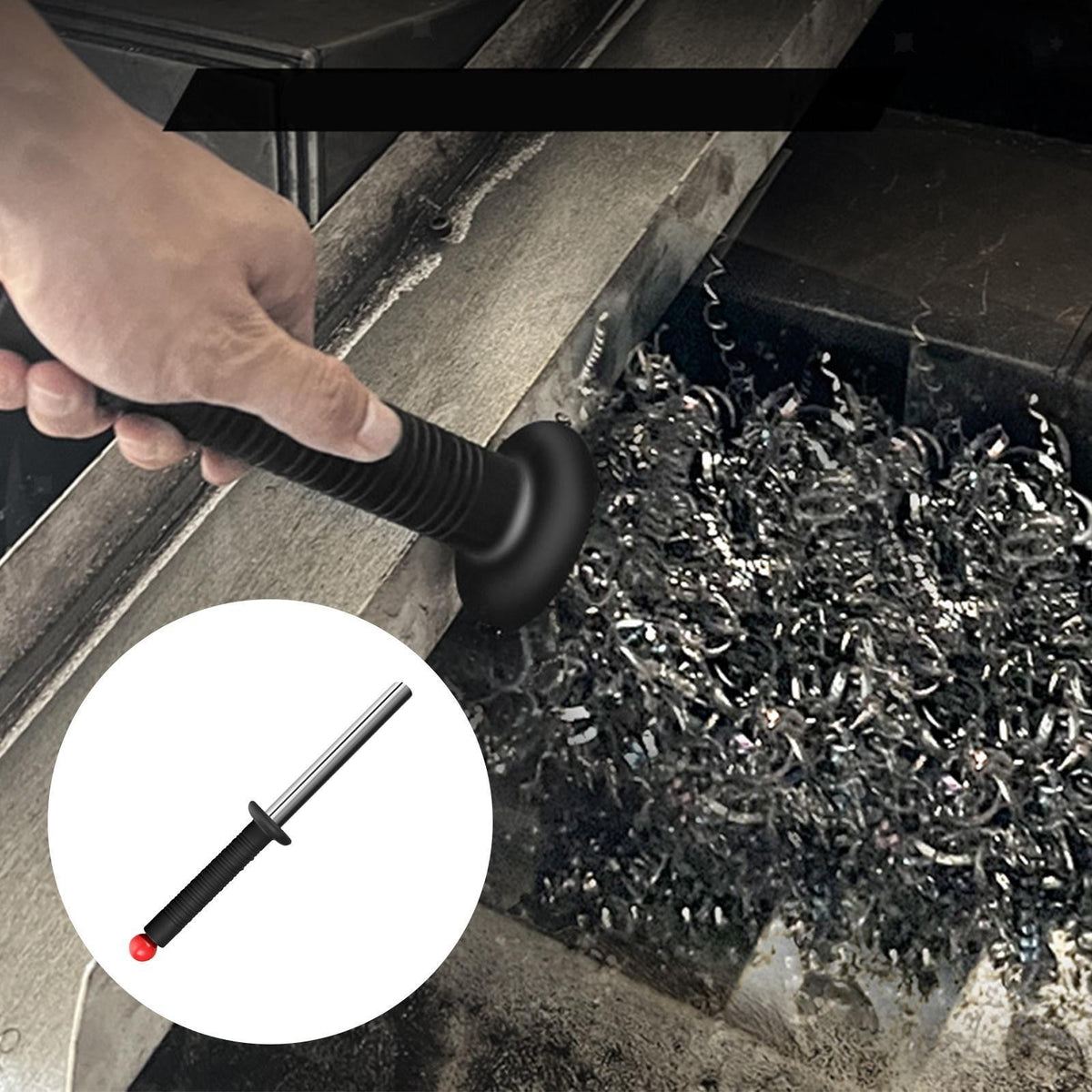 Magnetic Swarf Collector Pick up Rod Release Handle for Workshop Metal Tools