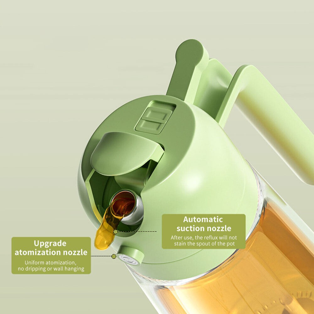 Glass Oil Sprayer Bottle with Pour Dispenser Olive Oil Bottle Spray Nozzle 470ml