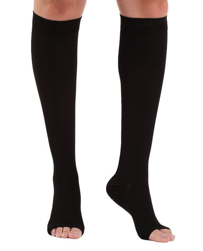 23-32mmHg Medical Support Compression Socks Knee High Stockings Open Toe S-3XL