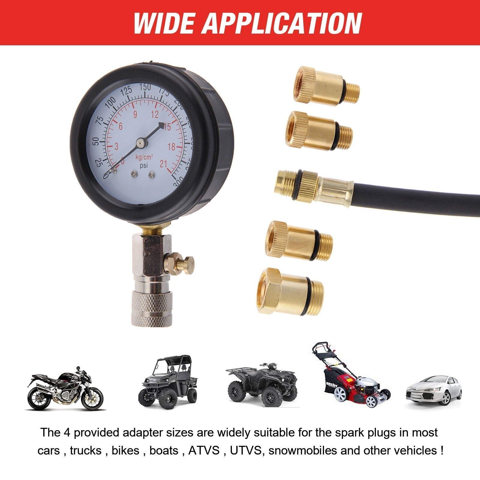 UK Car Diesel Petrol Engine Cylinder Pressure Tester Compression Gauge Test Kit